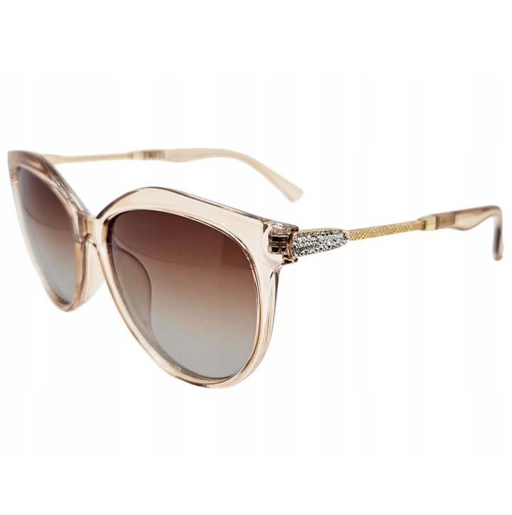 Ochelari de soare damă – ramă transparentă nude si lentile maro gradient, Noem®1 Ochelari de soare damă – ramă transparentă nude si lentile maro gradient, Noem®