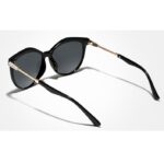 Ochelari de soare eleganți damă – ramă neagră cu brațe aurii și detalii cu cristale, Noem®