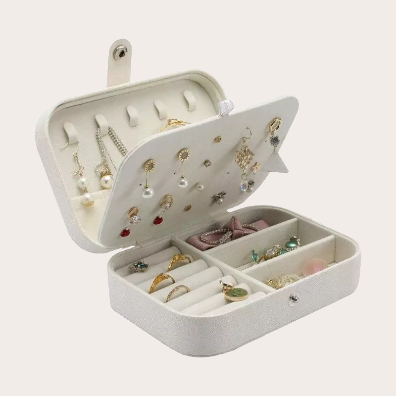 04_cutie_organizatoare_F1ECE8 Cutie organizatoare pentru bijuterii, 5x16x11 cm,Gonga® Alb - imagine 1