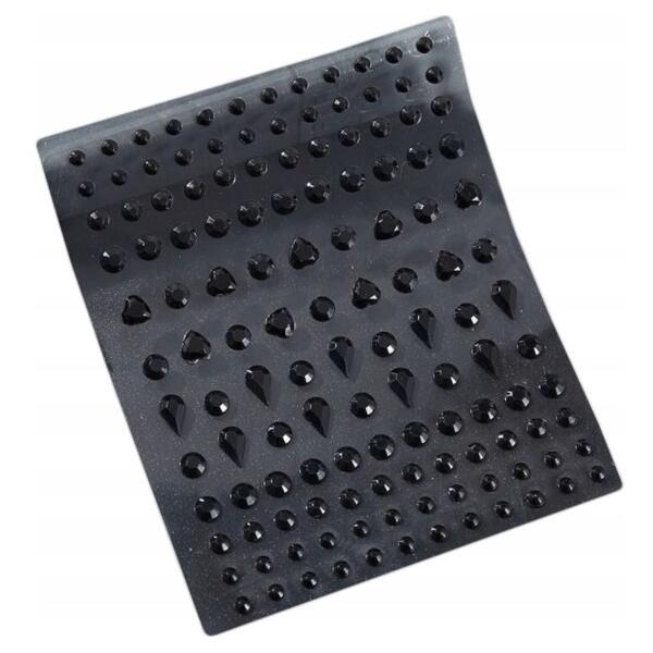 Cristale autocolante autoadezive pentru fata si corp, negre, Noem®