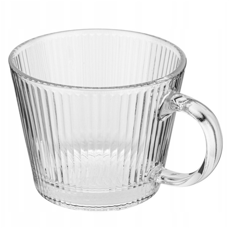 Cană, sticlă, cu nervuri, mare, 400 ml, Noem®10