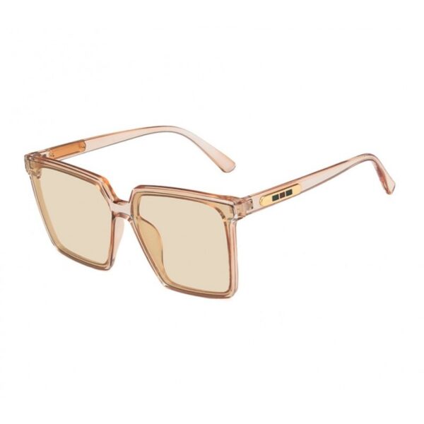 Ochelari de soare pătrați cu rame transparente bej lentile galben deschis, design retro, Noem®