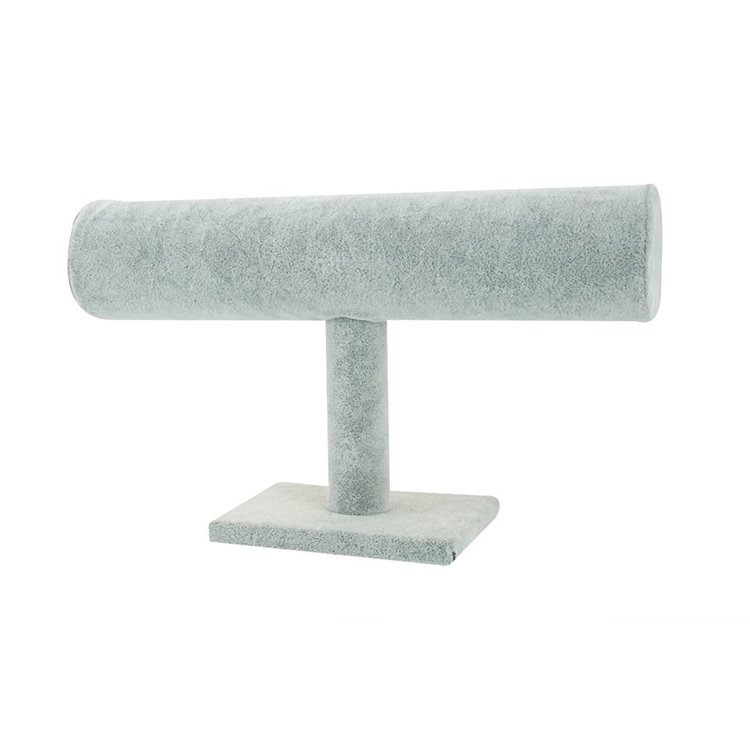 Suport cilindric pentru brățări, expunere elegantă din catifea, înălțime 15 cm, gri, Noem®