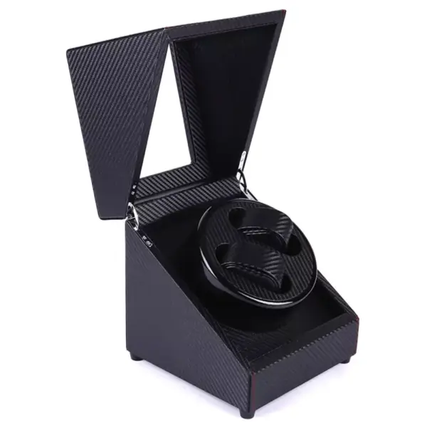 Cutie rotativa pentru ceasuri, 2 compartimente, negru, Gonga® Negru