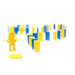 Joc domino cu locomotiva, joc de sunete si lumini, 80 de piese, Gonga® Rosu - imagine 5