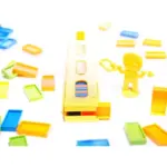 Joc domino cu locomotiva, joc de sunete si lumini, 80 de piese, Gonga® Rosu - imagine 7