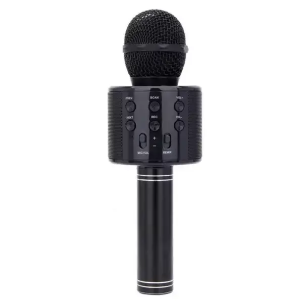 Microfon karaoke, wireless, boxa incorporata, egalizator, reincarcabil, Rotosonic Negru