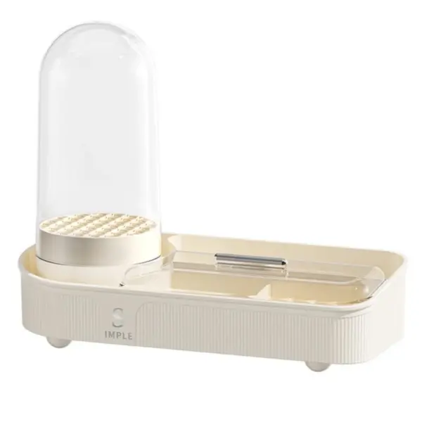 Organizator elegant pentru pensule și produse cosmetice cu suport rotativ, 33,5 x 28 x 14 cm, Gonga® Crem