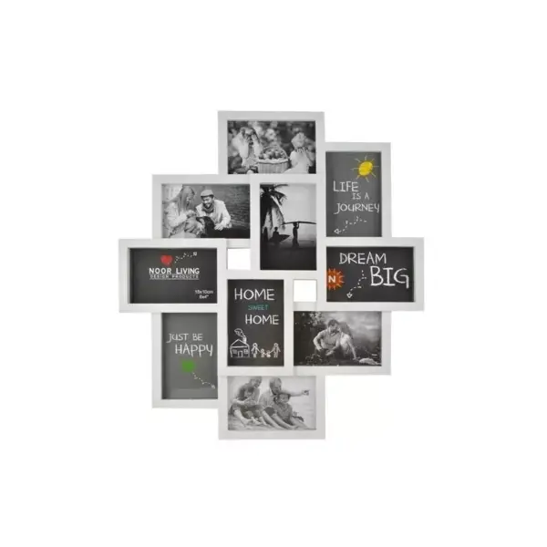 Rama foto tip colaj de 10 imagini, 10x15 cm, Gonga® Alb