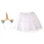 Set Costum Unicorn pentru fetite, Gonga® Alb