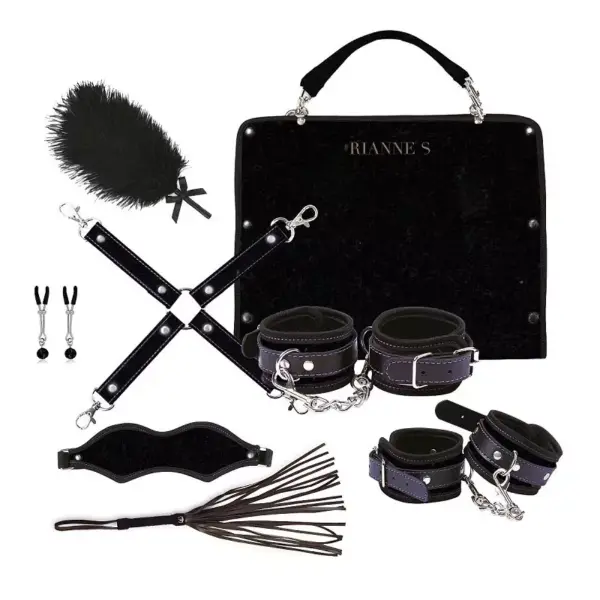 Set erotic exclusiv BDSM cu geantă, 7 accesorii, Gonga®