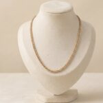 Lanț placat cu aur 14K, 45 cm, model împletit spic de grâu de 12.3 mm, Noem®