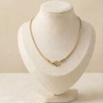 Lanț minimalist damă placat cu aur 14K, lungime 45 cm, grosime 1 mm, Noem®