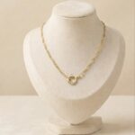 Lanț fin placat cu aur 14K, 35 cm, model răsucit Singapore de 1.5 mm, Noem®