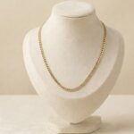 Lanț fin placat cu aur 14K, 35 cm, model subțire cu zale de 1.3 mm, Noem®