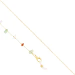 Lant pentru ochelari din otel inoxidabil, placat cu aur 14k, cu margele multicolore si pietre naturale, Noem®
