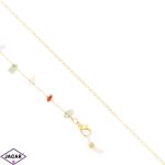 Lant pentru ochelari din otel inoxidabil, placat cu aur 14k, cu margele multicolore si pietre naturale, Noem® - imagine 2