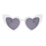 Ochelari de soare Retro, model inima cu rama alba si lentila neagra, Noem® - imagine 2