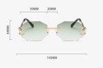 Ochelari de soare eleganti, design fara rama cu detalii tip gheata si lentila neagra, Noem® - imagine 2