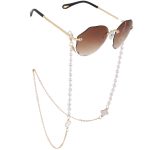 Lant pentru ochelari cu trifoi si perle, lungime 76 cm, Noem® - imagine 2