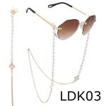 Lant pentru ochelari cu trifoi si perle, lungime 76 cm, Noem® - imagine 3