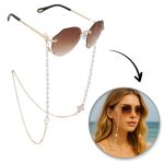 Lant pentru ochelari cu trifoi si perle, lungime 76 cm, Noem® - imagine 4
