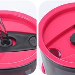 Pahar din sticla fumurie pentru cafea sau ceai, 400 ml, cu pai reutilizabil si manson din silicon, Noem®