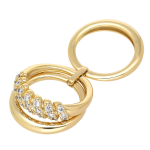 Inel elegant placat cu aur 14K, 13 mm, model cu trei benzi unite, mărimea 10, Noem® - imagine 2