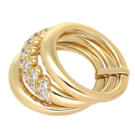 Inel elegant placat cu aur 14K, 13 mm, model cu trei benzi unite, mărimea 10, Noem® - imagine 3