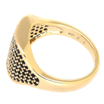 Inel elegant placat cu aur 14K, 13 mm, model cu diamante negre, mărimea 7, Noem® - imagine 2