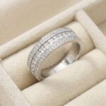 Inel luxury placat cu aur 14K, 6 mm, model cu cristale transparente, mărimea 8, Noem®