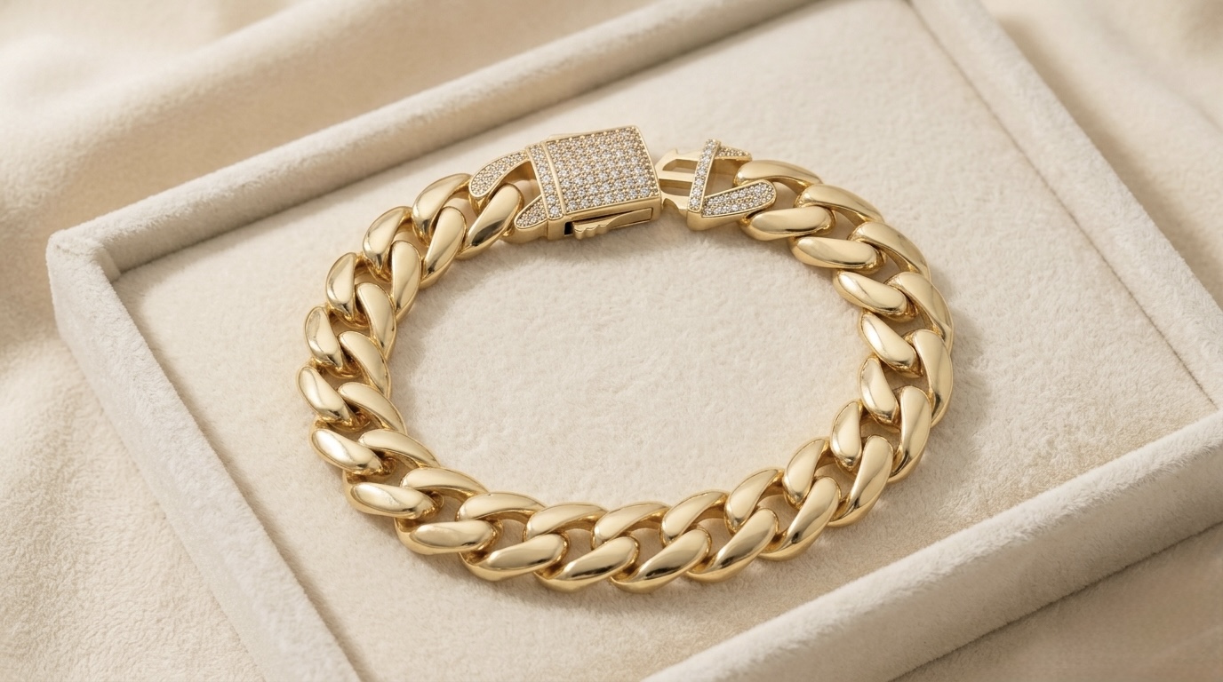 IMG_0749 Brățară luxury placată cu aur 14K, 20 cm, model royal cu detalii strălucitoare, Noem® - imagine 1