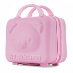 Valiză de voiaj pentru cosmetice, roz rigidă, mini geantă de mână cu cifru model ursuleț 30x16x24 cm, Noem® - imagine 9
