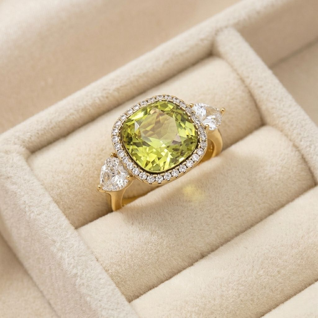phototune.ai_1781458660 Inel elegant placat cu aur 14K, 13 mm, model cu piatră topaz și cristale, Noem® - imagine 1