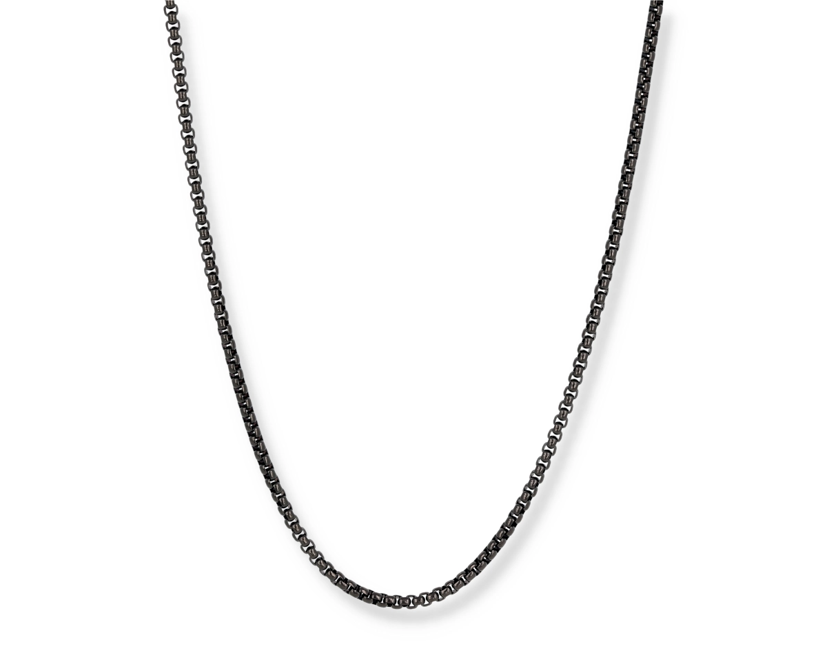 NO0803-125-28-3_1_01 Colier bărbătesc elegant din oțel inoxidabil 316L, lungime 50 cm, model clasic Veneția cu zale pătrate compacte, negru, Noem® - imagine 1