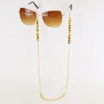 Lănțișor pentru ochelari din oțel inoxidabil cu zale animal print maro, Noem® - imagine 2