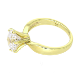 Inel solitar elegant placat cu aur de 14K, cu cristal rotund strălucitor de 10 mm în montură cu gheare, Noem® - imagine 2