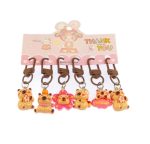Set 6 brelocuri pentru chei și ghiozdan, model Capybara kawaii cu carabină maro, figurine amuzante 3D, multicolor, Noem®