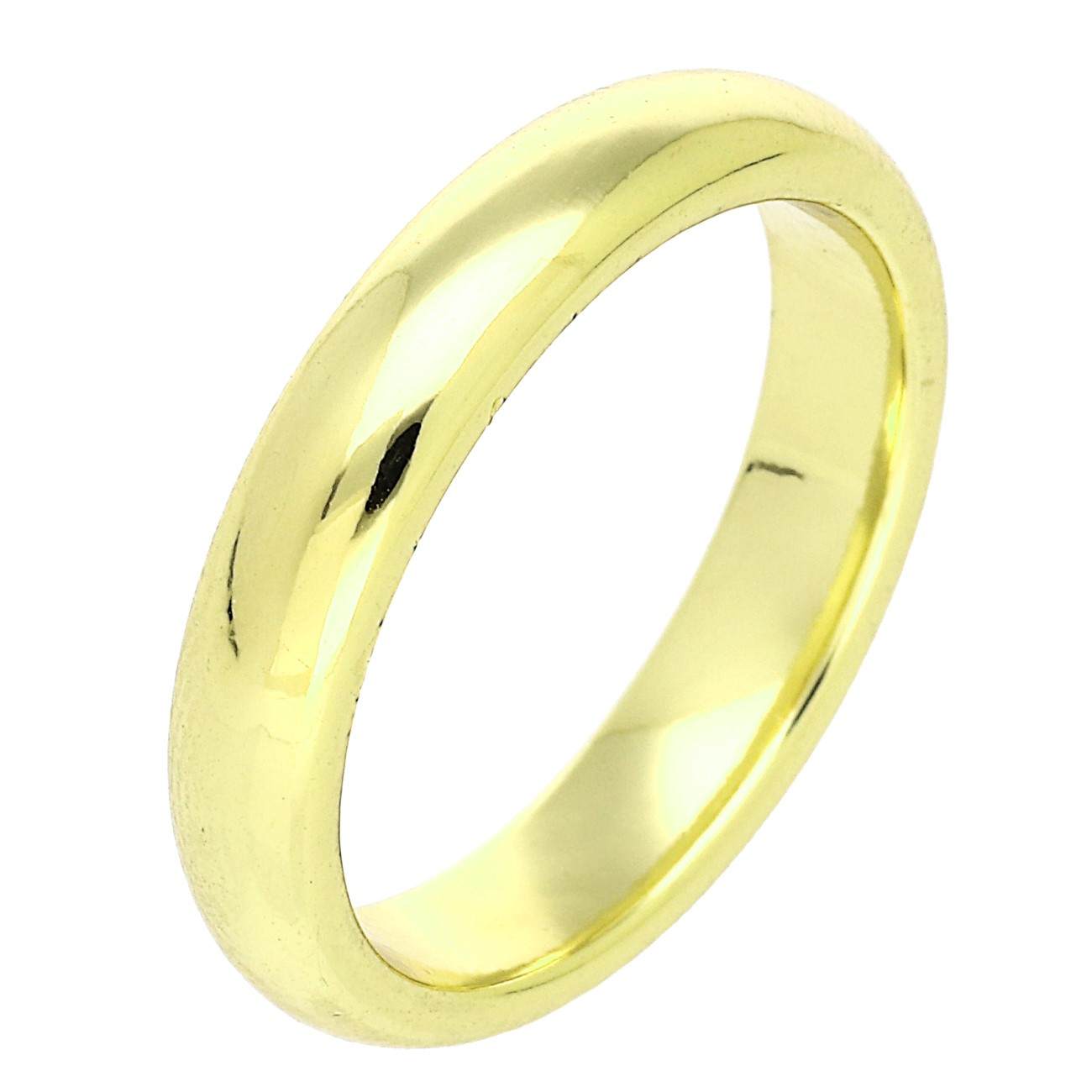 NO1118-90761_01 Verighetă clasică din otel inoxidabil placata cu aur 14K, profil neted lucios 4 mm, unisex, hipoalergenică, marimea 5, Noem® - imagine 1