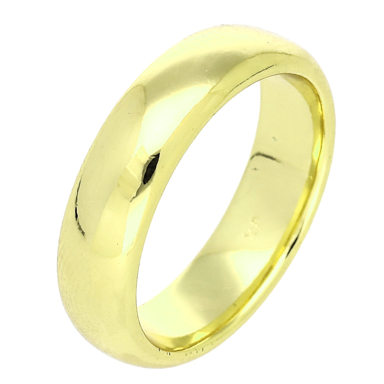 NO1119-89198_01 Verighetă clasică din otel inoxidabil placata cu aur 14K, profil neted lucios 6 mm, unisex, hipoalergenică,marimea 5, Noem® - imagine 1