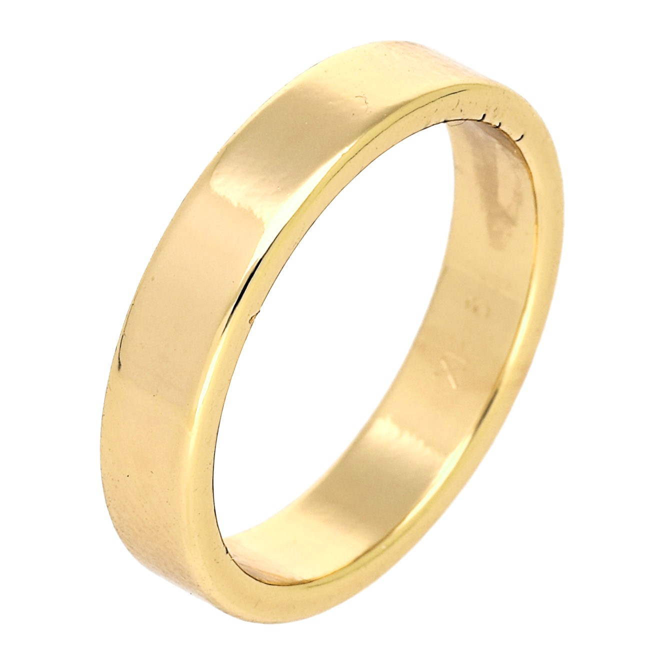 NO1149-88927_01 Verighetă din oțel inoxidabil placat cu aur roz de 18 K, model plat cu profil drept 4 mm, unisex, hipoalergenică, Noem® - imagine 1