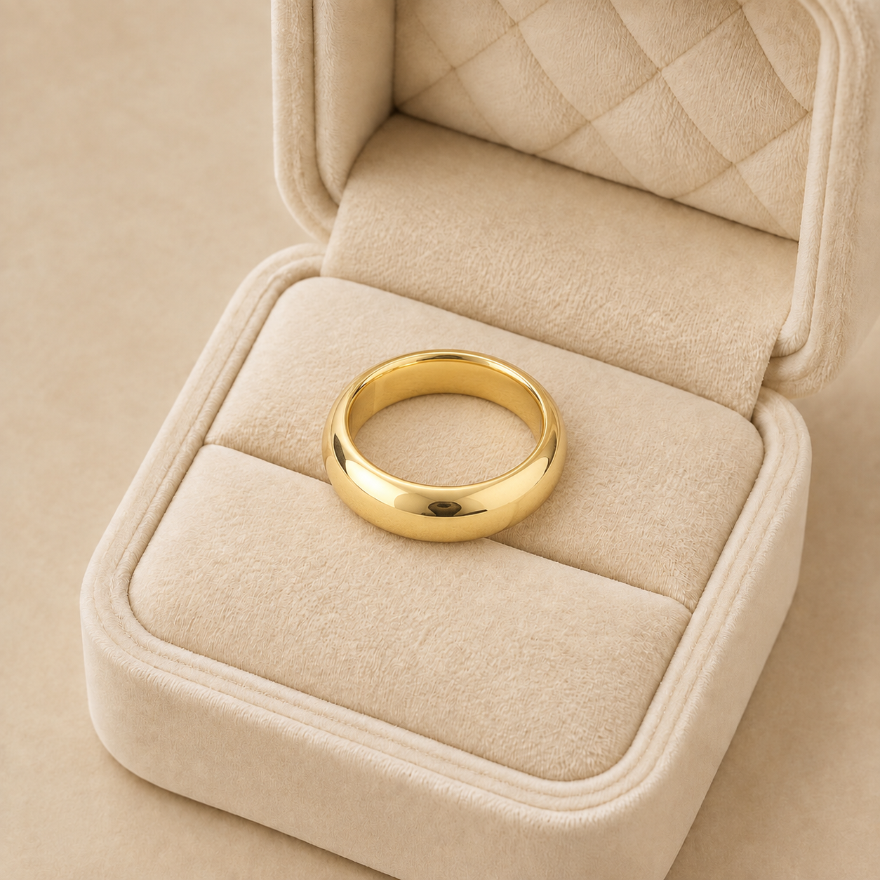 NO1158-88177_01 Verighetă clasică din oțel inoxidabil placat cu aur roz de 18 K, profil neted lucios 6 mm, unisex, hipoalergenică, Noem® - imagine 1