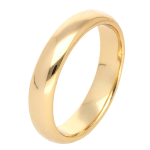 Verighetă clasică din oțel inoxidabil placat cu aur roz de 18 K, profil neted lucios 4 mm, unisex, hipoalergenică, Noem®