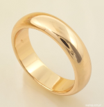 Verighetă clasică din oțel inoxidabil placat cu aur roz de 18 K, profil neted lucios 4 mm, unisex, hipoalergenică, Noem® - imagine 2