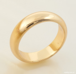 Verighetă clasică din oțel inoxidabil placat cu aur roz de 18 K, profil neted lucios 4 mm, unisex, hipoalergenică, Noem® - imagine 3