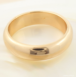 Verighetă clasică din oțel inoxidabil placat cu aur roz de 18 K, profil neted lucios 4 mm, unisex, hipoalergenică, Noem® - imagine 4