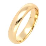 Verighetă clasică din oțel inoxidabil placat cu aur roz de 18 K, profil neted lucios 4 mm, unisex, hipoalergenică, Noem® - imagine 5