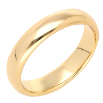 Verighetă clasică din oțel inoxidabil placat cu aur roz de 18 K, profil neted lucios 4 mm, unisex, hipoalergenică, Noem® - imagine 6